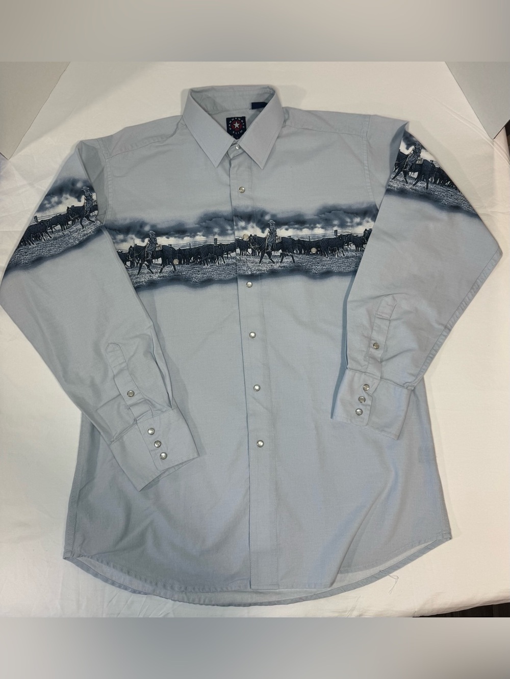 Panhandle Slim Western Cowboy Cattle Pearl Snap Shirt L